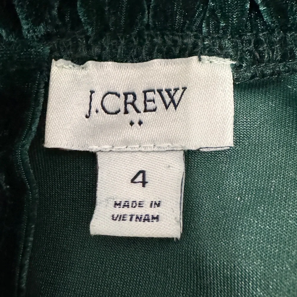 J.crew size 4 sleeveless midi green velvet dress